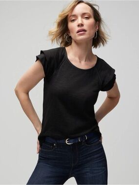 WHBM Short Sleeve Black Go-Getter Tee Small NWT